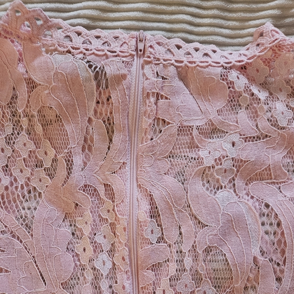 Peach Womens Pink Lace Top Size 3X - Picture 7 of 8